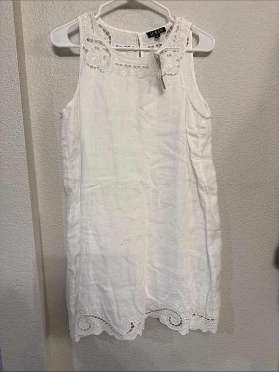 J. Crew Dresses & Skirts - J crew brand new White Sleeveless Linen Dress with Lace